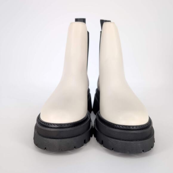 ZADIG & VOLTAIRE Ride Patent Leather Ecru & Black Chelsea Boots - Size 39 - NIB - Picture 15 of 15